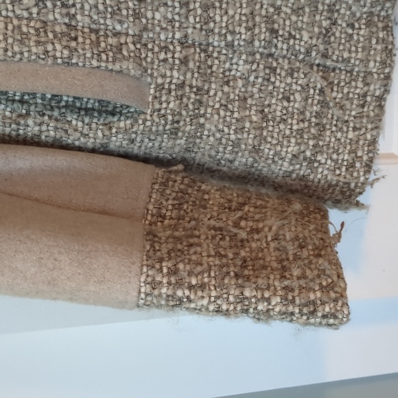 Light Grey Pea Coat with Burber Accents and Toggle front - Picture 6 of 14